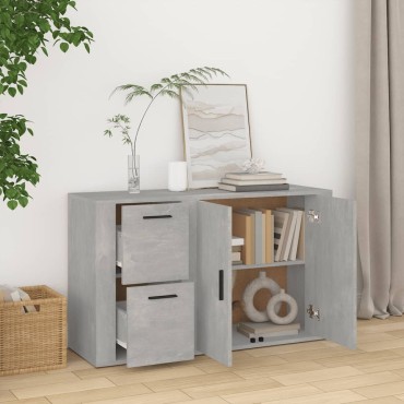 vidaXL Ντουλάπι Γκρι Σκυροδέματος 100x33x59,5cm Επεξεργασμένο Ξύλο 1 τεμ.