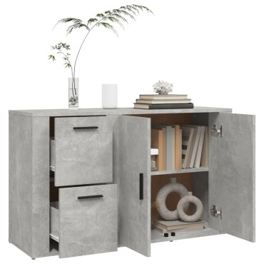 vidaXL Ντουλάπι Γκρι Σκυροδέματος 100x33x59,5cm Επεξεργασμένο Ξύλο 1 τεμ.