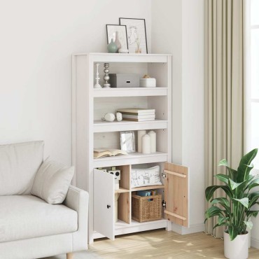 vidaXL Μπουφές Λευκός 80x35x154cm από Μασίφ Ξύλο Πεύκου 1 τεμ.