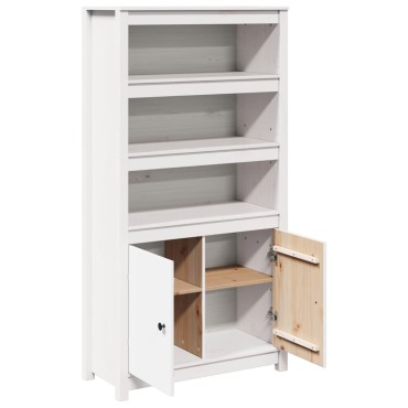 vidaXL Μπουφές Λευκός 80x35x154cm από Μασίφ Ξύλο Πεύκου 1 τεμ.