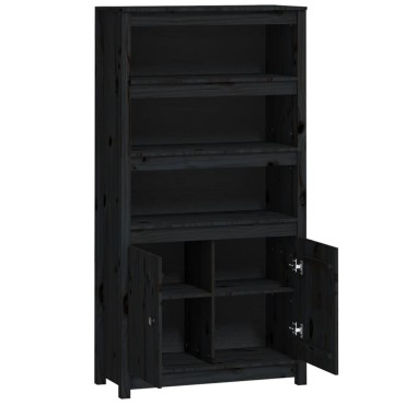 vidaXL Ντουλάπι Μαύρο 80x35x154cm από Μασίφ Ξύλο Πεύκου 1 τεμ.