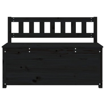 vidaXL Πάγκος Μαύρος 110x41x76,5cm από Μασίφ Ξύλο Πεύκου 1 τεμ.