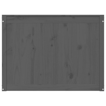 vidaXL Καλάθι Ρούχων Γκρι 88,5x44x66 εκ. από Μασίφ Ξύλο Πεύκου
