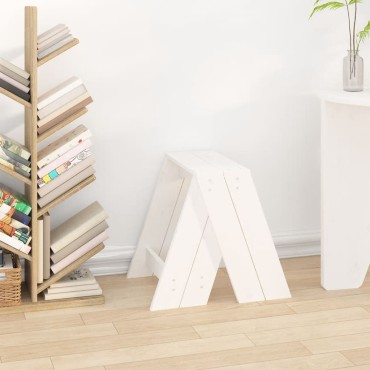 vidaXL Σκαμπό 2 τεμ. Λευκή 40x40x45cm από Μασίφ Ξύλο Πεύκου