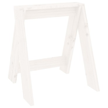 vidaXL Σκαμπό 2 τεμ. Λευκή 40x40x45cm από Μασίφ Ξύλο Πεύκου