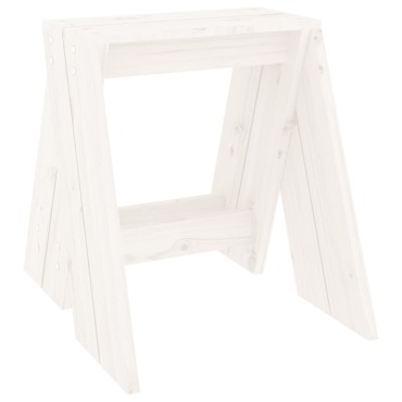 vidaXL Σκαμπό 2 τεμ. Λευκή 40x40x45cm από Μασίφ Ξύλο Πεύκου