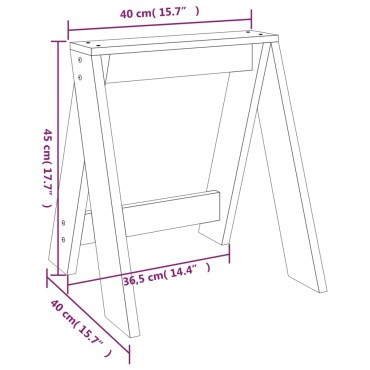 vidaXL Σκαμπό 2 τεμ. Λευκή 40x40x45cm από Μασίφ Ξύλο Πεύκου
