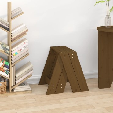 vidaXL Σκαμπό 2 τεμ. Μελί 40x40x45cm από Μασίφ Ξύλο Πεύκου