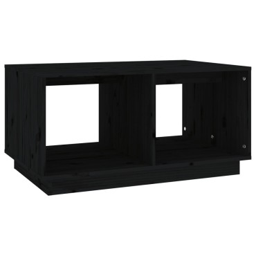 vidaXL Τραπεζάκι Σαλονιού Μαύρο 80x50x40cm από Μασίφ Ξύλο Πεύκου 1 τεμ.