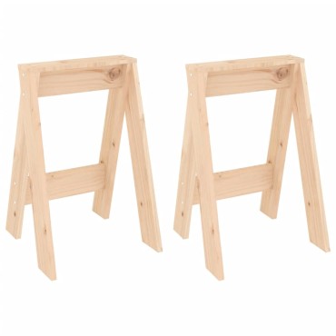 vidaXL Σκαμπό 2 τεμ. 40x40x60cm από Μασίφ Ξύλο Πεύκου