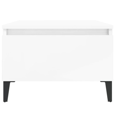 vidaXL Βοηθητικά Τραπέζια 2 τεμ. Γυαλ.Λευκό 50x46x35cm Επεξ. Ξύλο