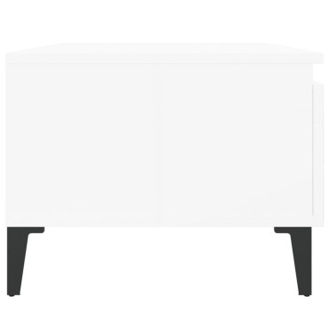 vidaXL Βοηθητικά Τραπέζια 2 τεμ. Γυαλ.Λευκό 50x46x35cm Επεξ. Ξύλο