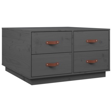 vidaXL Τραπεζάκι Σαλονιού Γκρι 80x80x45cm από Μασίφ Ξύλο Πεύκου 1 τεμ.