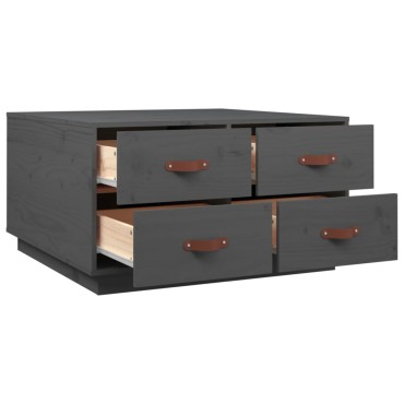 vidaXL Τραπεζάκι Σαλονιού Γκρι 80x80x45cm από Μασίφ Ξύλο Πεύκου 1 τεμ.