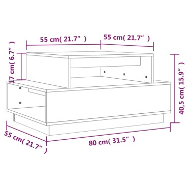 vidaXL Τραπεζάκι Σαλονιού 80x55x40,5cm από Μασίφ Ξύλο Πεύκου 1 τεμ.