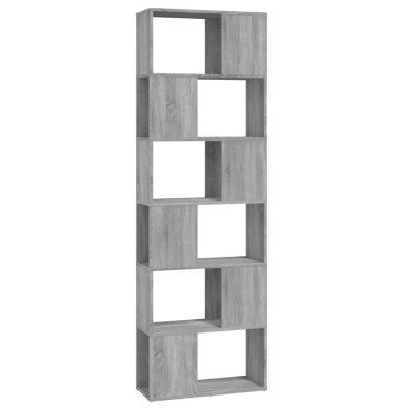 vidaXL Βιβλιοθήκη/Διαχωριστικό Χώρου Γκρι Sonoma 60x24x186cm 1 τεμ.