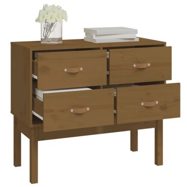 vidaXL Ντουλάπι Κονσόλα Καφέ Μελί 90x40x78cm Μασίφ Ξύλο Πεύκου 1 τεμ.