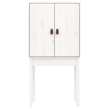 vidaXL Ντουλάπι Ψηλό Λευκό 60x40x120cm από Μασίφ Ξύλο Πεύκου 1 τεμ.