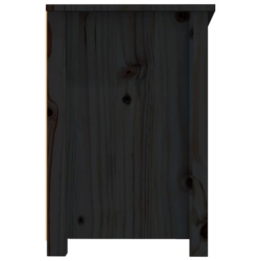 vidaXL Έπιπλο Τηλεόρασης Μαύρο 114x35x52cm από Μασίφ Ξύλο Πεύκου