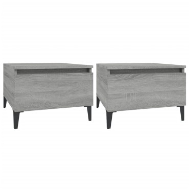 vidaXL Τραπεζάκια Σαλονιού 2 τεμ. Γκρι Sonoma 50x46x35cm Επεξ. Ξύλο