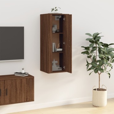 vidaXL Έπιπλο Τηλεόρασης Επιτοίχιο Καφέ Δρυς 40x34,5x100cm