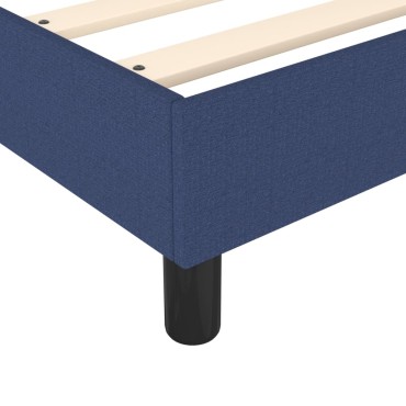vidaXL Κρεβάτι Boxspring με Στρώμα Μπλε 140x190 εκ. Υφασμάτινο