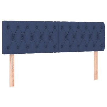 vidaXL Κρεβάτι Boxspring με Στρώμα Μπλε 140x190 εκ. Υφασμάτινο