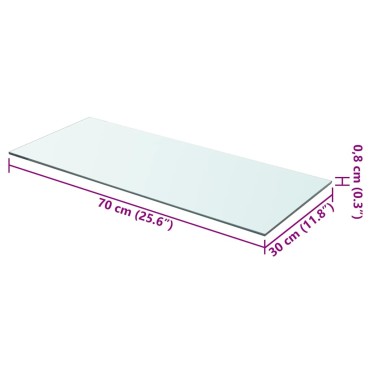 vidaXL Ράφια Πάνελ 2 τεμ. Διάφανα 70x30cm Γυάλινα