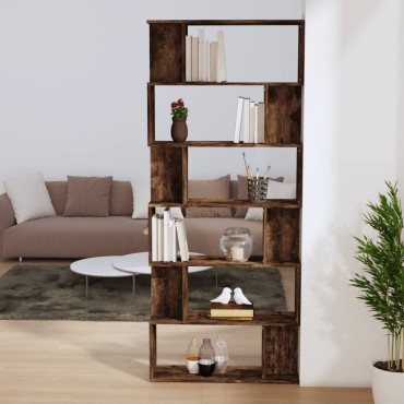 vidaXL Βιβλιοθήκη/Διαχωρ. Χώρου Καπνιστή Δρυς 80x24x192cm Επεξ. Ξύλο 1 τεμ.