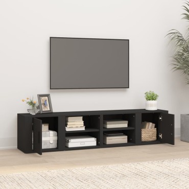 vidaXL Έπιπλα Τηλεόρασης 2 τεμ. Μαύρα 80x31,5x36cm Επεξεργασμένο Ξύλο
