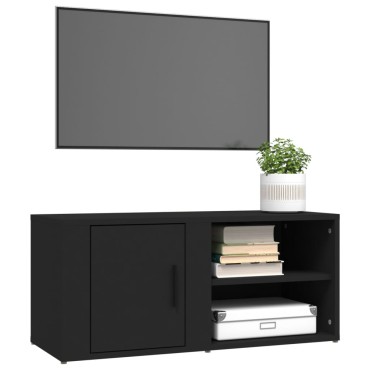 vidaXL Έπιπλα Τηλεόρασης 2 τεμ. Μαύρα 80x31,5x36cm Επεξεργασμένο Ξύλο