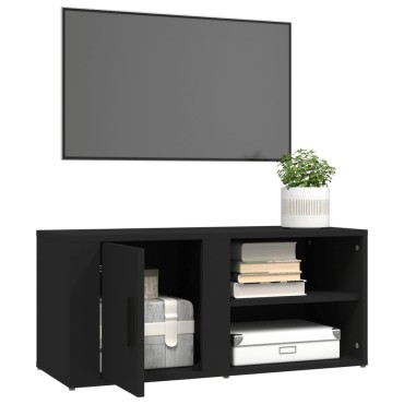 vidaXL Έπιπλα Τηλεόρασης 2 τεμ. Μαύρα 80x31,5x36cm Επεξεργασμένο Ξύλο