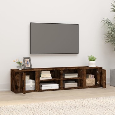 vidaXL Έπιπλα Τηλεόρασης 2 τεμ. Καπν. Δρυς 80x31,5x36cm Επ. Ξύλο