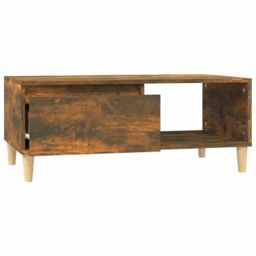vidaXL Τραπεζάκι Σαλονιού Καπνιστή Δρυς 90x50x36,5cm Επεξεργ. Ξύλο 1 τεμ.