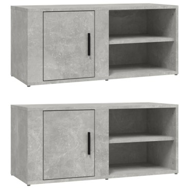 vidaXL Έπιπλα Τηλεόρασης 2 τεμ. Γκρι Σκυρ. 80x31,5x36cm Επεξεργ. Ξύλο