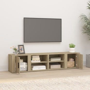 vidaXL Έπιπλα Τηλεόρασης 2 τεμ. Sonoma Δρυς 80x31,5x36cm Επεξ. Ξύλο