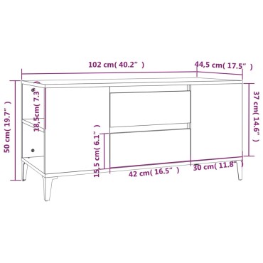 vidaXL Έπιπλο Τηλεόρασης Μαύρο 102x44,5x50cm Επεξεργασμένο Ξύλο