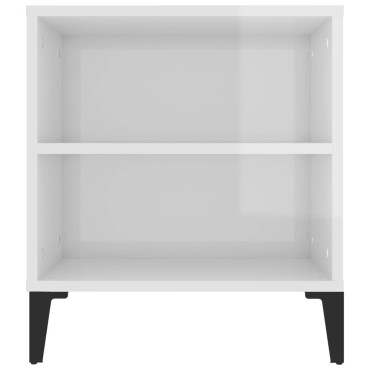 vidaXL Έπιπλο Τηλεόρασης Γυαλ. Λευκό 102x44,5x50cmΕπεξεργασμένο Ξύλο