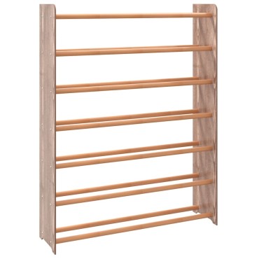 vidaXL Παπουτσοθήκη Καφέ 90x24x117cm από Επεξεργασμένο Ξύλο