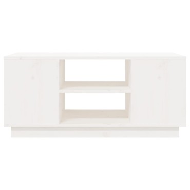 vidaXL Τραπεζάκι Σαλονιού Λευκό 90x49x40,5cm από Μασίφ Ξύλο Πεύκου 1 τεμ.