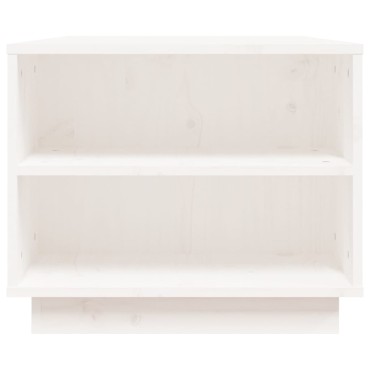 vidaXL Τραπεζάκι Σαλονιού Λευκό 90x49x40,5cm από Μασίφ Ξύλο Πεύκου 1 τεμ.