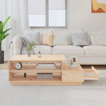 vidaXL Τραπεζάκι Σαλονιού 120x50x40,5cm από Μασίφ Ξύλο Πεύκου 1 τεμ.