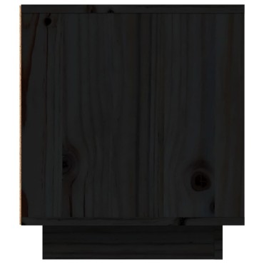 vidaXL Έπιπλο Τηλεόρασης Μαύρο 80x35x40,5cm από Μασίφ Ξύλο Πεύκου