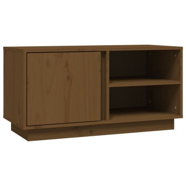 vidaXL Έπιπλο Τηλεόρασης Καφέ Μελί 80x35x40,5cm από Μασίφ Ξύλο Πεύκου