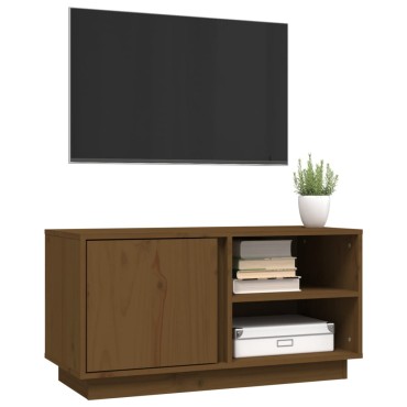 vidaXL Έπιπλο Τηλεόρασης Καφέ Μελί 80x35x40,5cm από Μασίφ Ξύλο Πεύκου