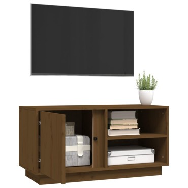 vidaXL Έπιπλο Τηλεόρασης Καφέ Μελί 80x35x40,5cm από Μασίφ Ξύλο Πεύκου