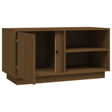 vidaXL Έπιπλο Τηλεόρασης Καφέ Μελί 80x35x40,5cm από Μασίφ Ξύλο Πεύκου