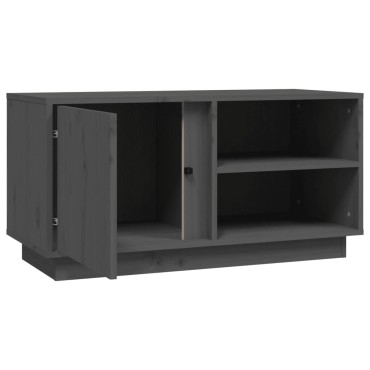 vidaXL Έπιπλο Τηλεόρασης Γκρι 80x35x40,5cm από Μασίφ Ξύλο Πεύκου