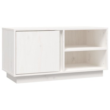 vidaXL Έπιπλο Τηλεόρασης Λευκό 80x35x40,5cm από Μασίφ Ξύλο Πεύκου