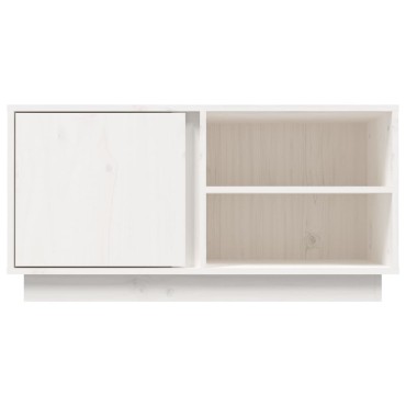 vidaXL Έπιπλο Τηλεόρασης Λευκό 80x35x40,5cm από Μασίφ Ξύλο Πεύκου